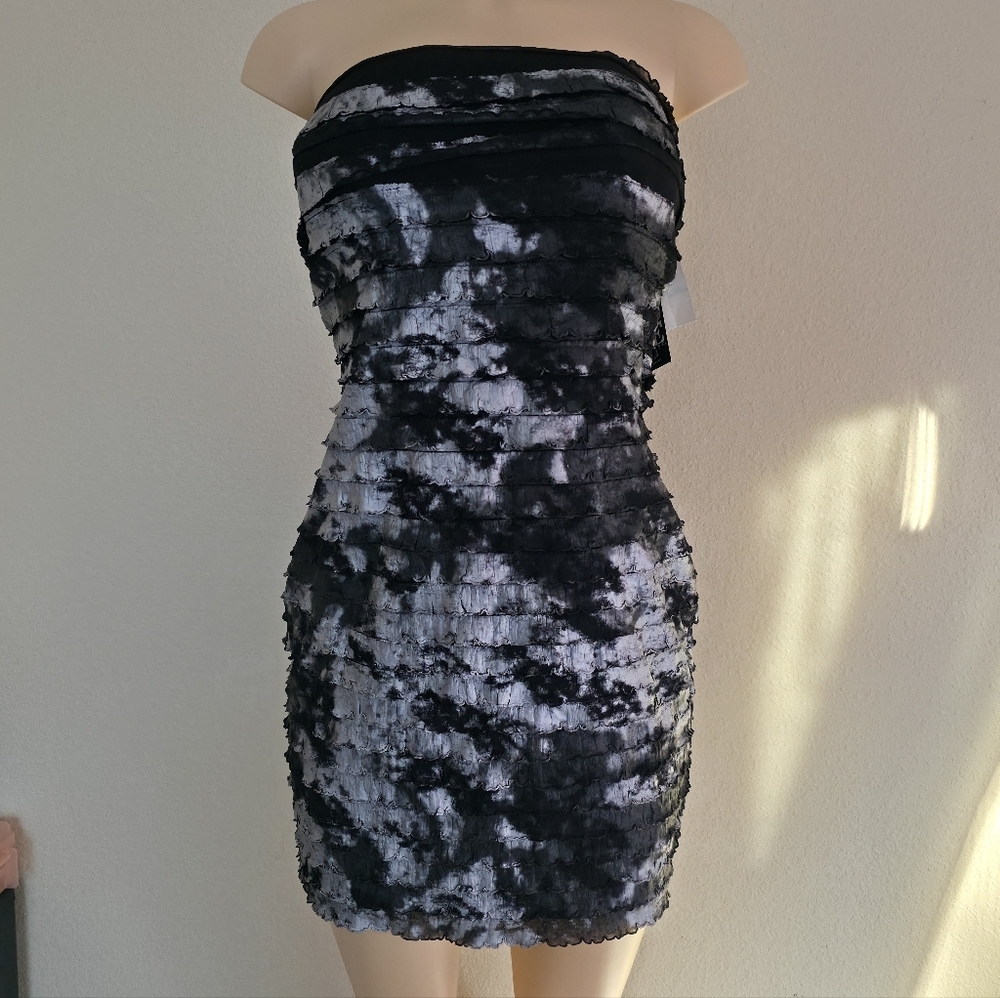 Love Tease Strapless Black Silver Size Large